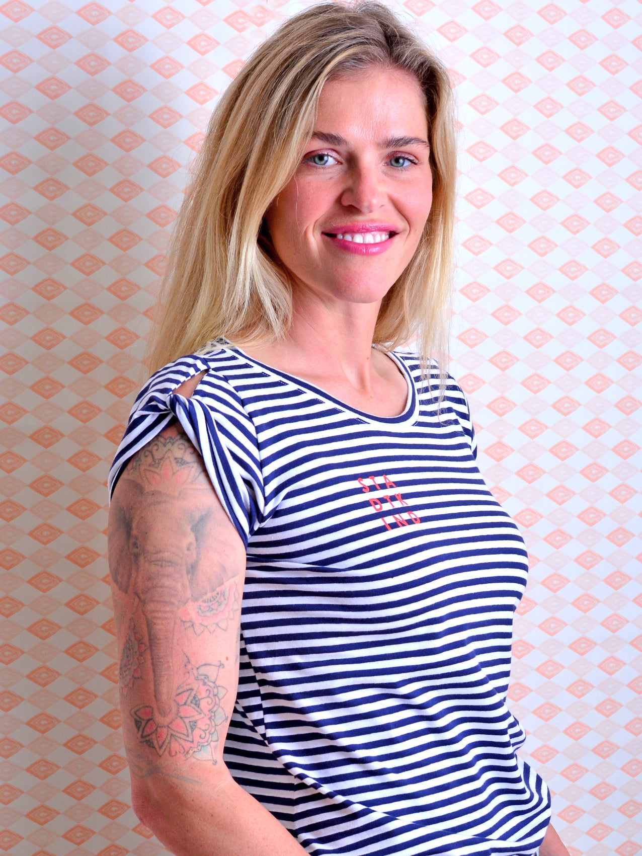 *** Jersey Shirt ASTRID M & L & XL & XXL dunkelblau gestreift Streifen blau