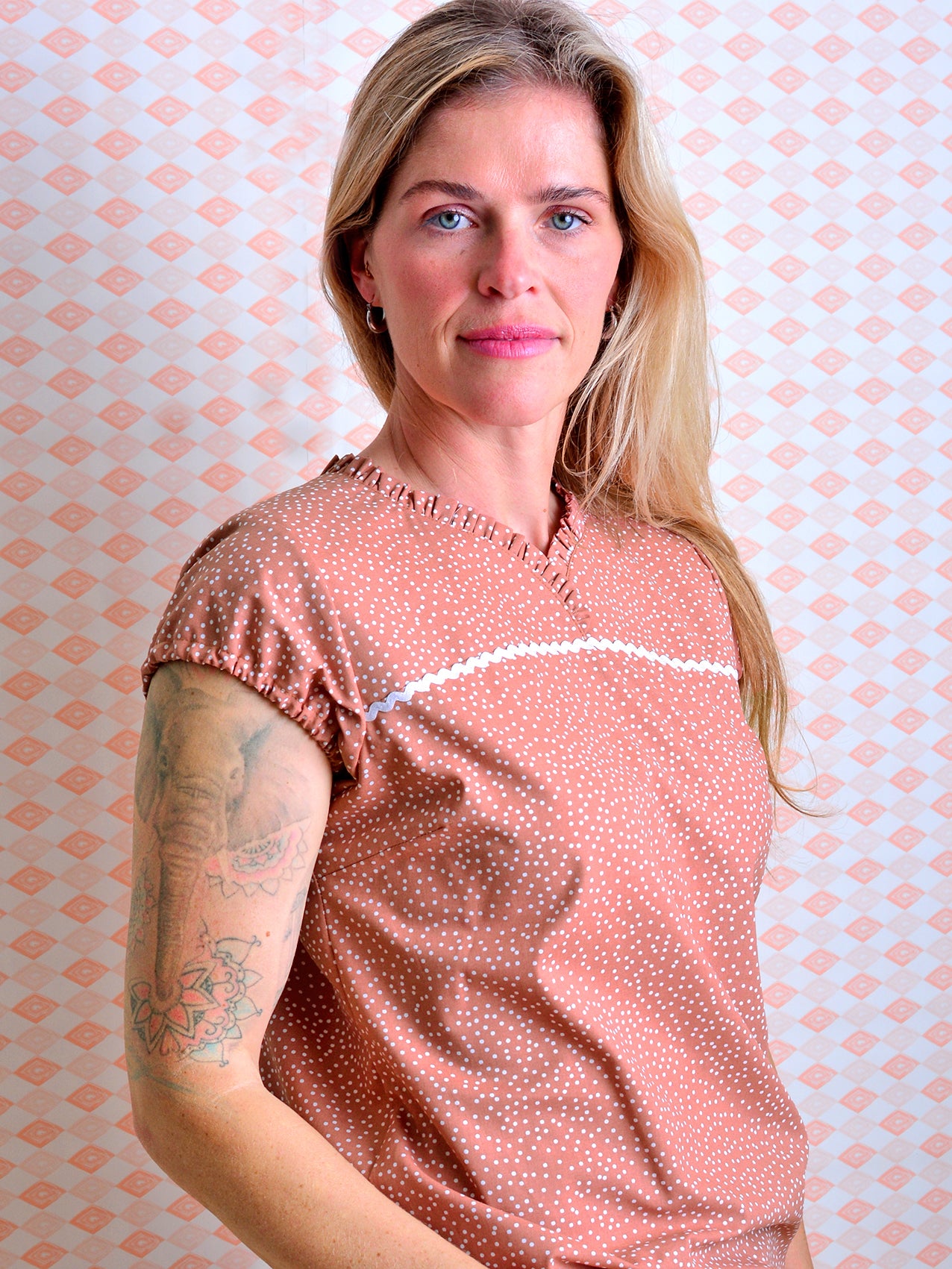Sommerbluse VIKTORIA braun Punkte von STADTKIND