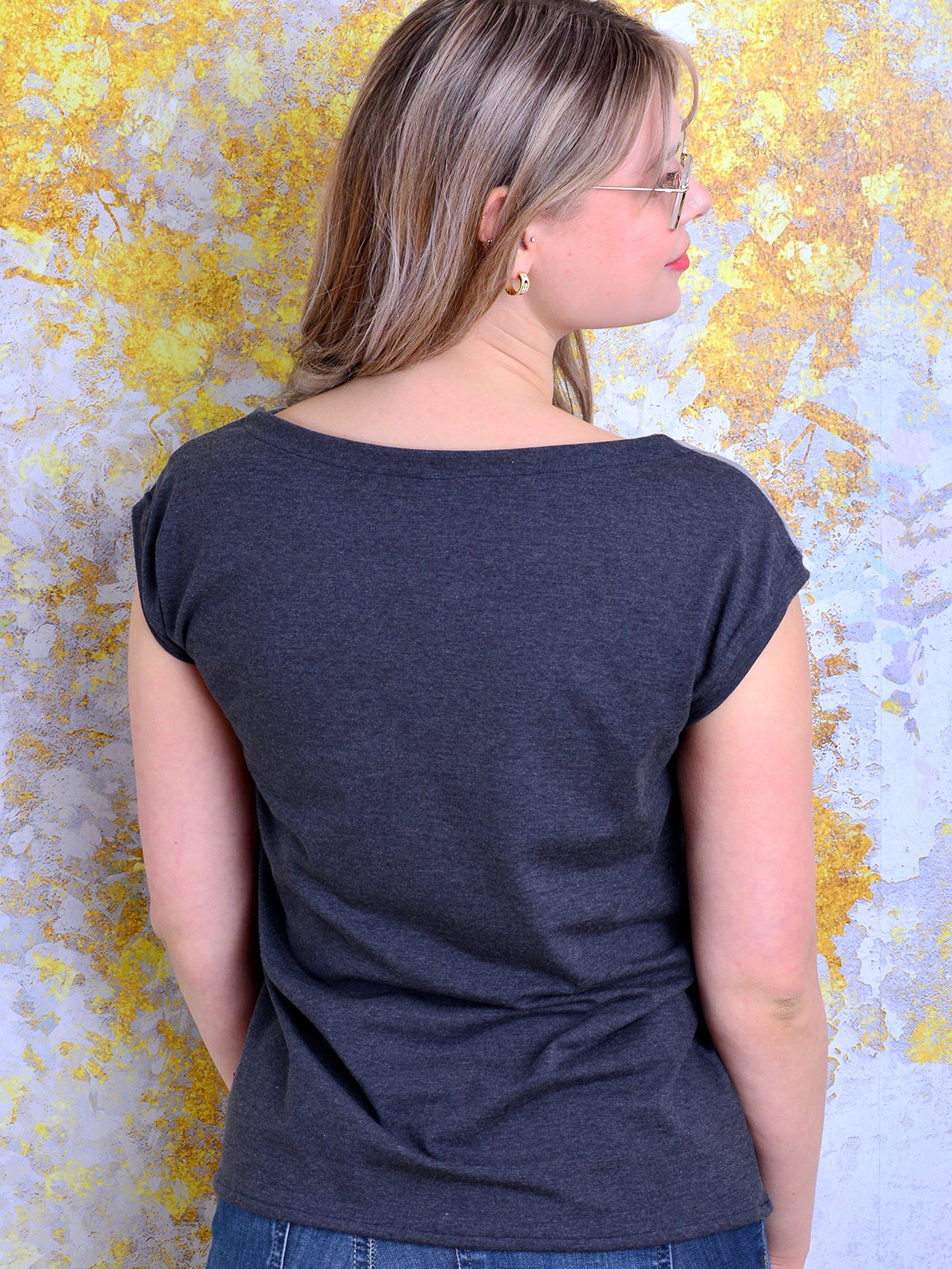 Jersey Shirt INA dunkelgrau Spitze grau von STADTKIND POTSDAM