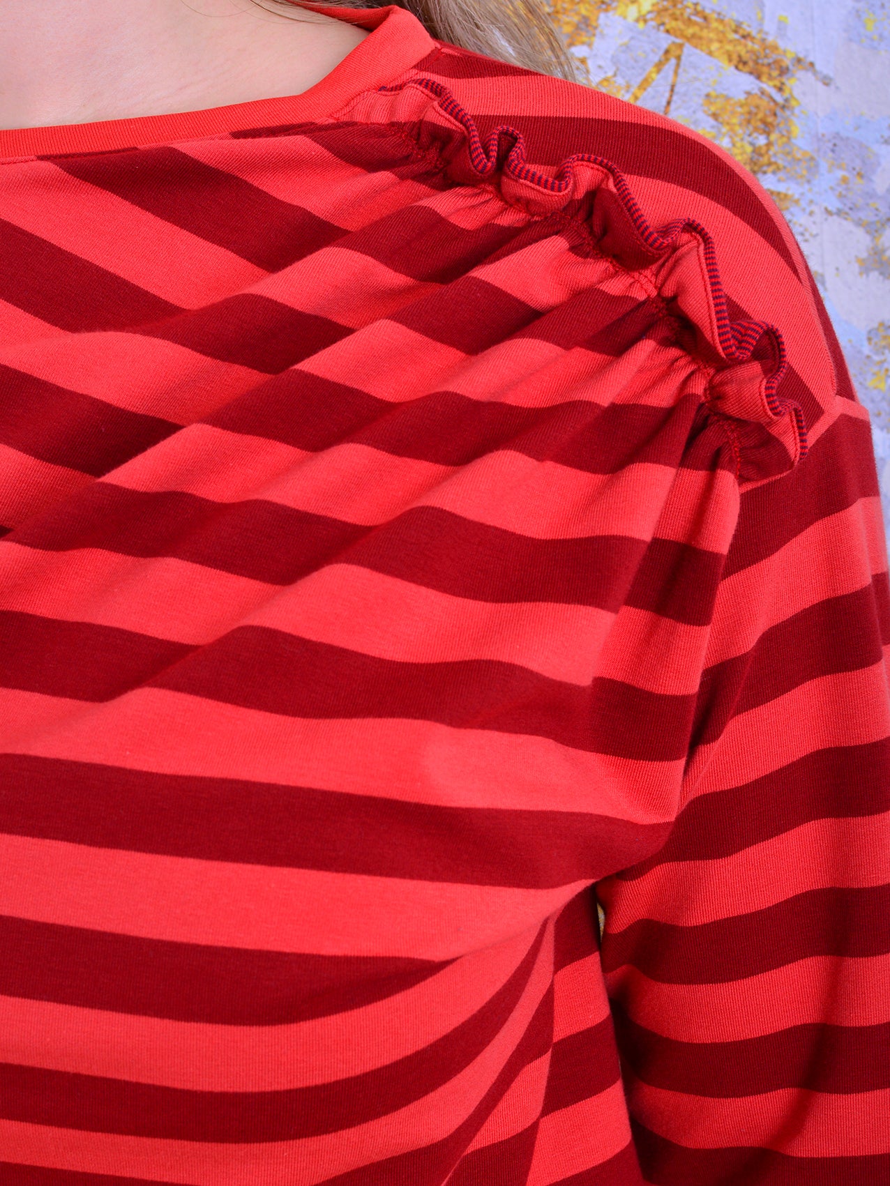 gestreiftes Sweatshirt UTA rot Pullover Streifen von STADTKIND POTSDAM