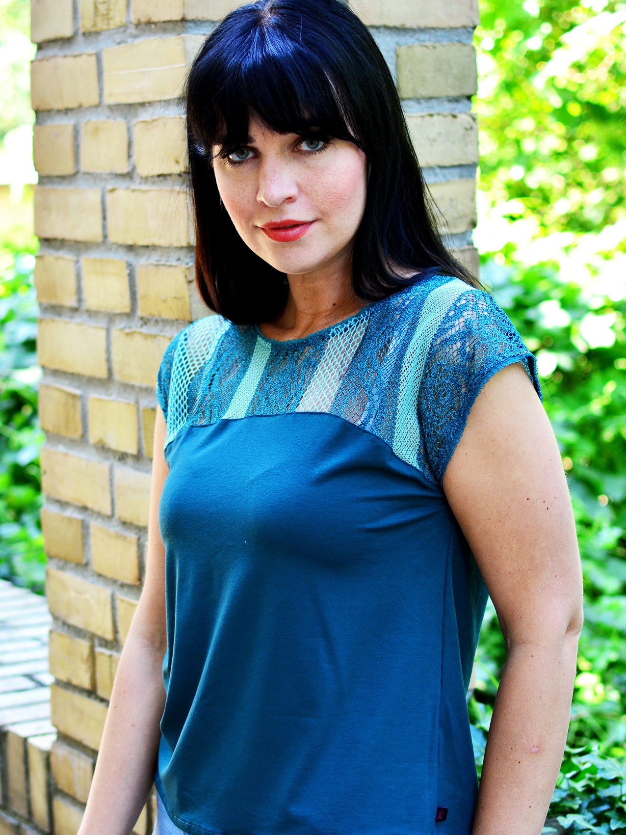 Jersey Shirt SOPHIE petrol Spitze von STADTKIND POTSDAM