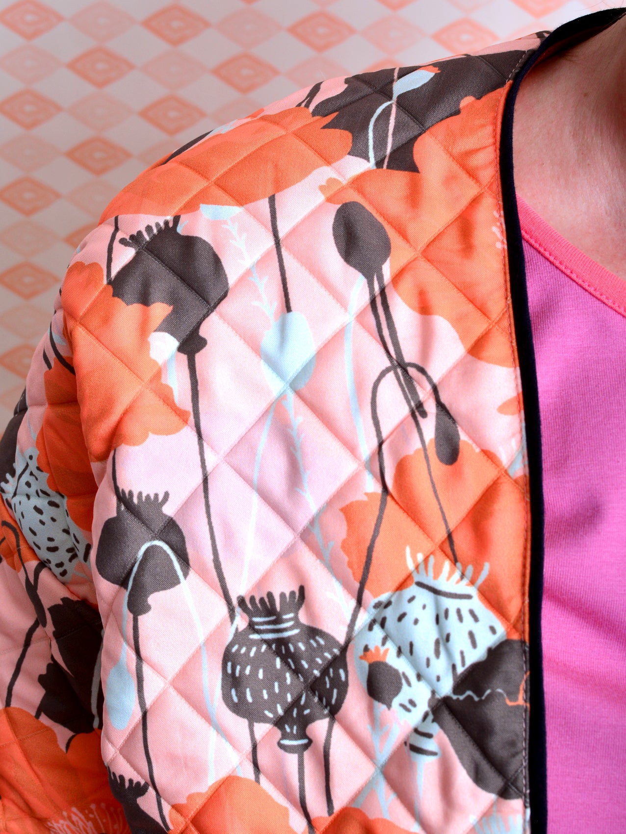Steppjacke Blouson KERSTIN orange rosa schwarz Jacke von STADTKIND