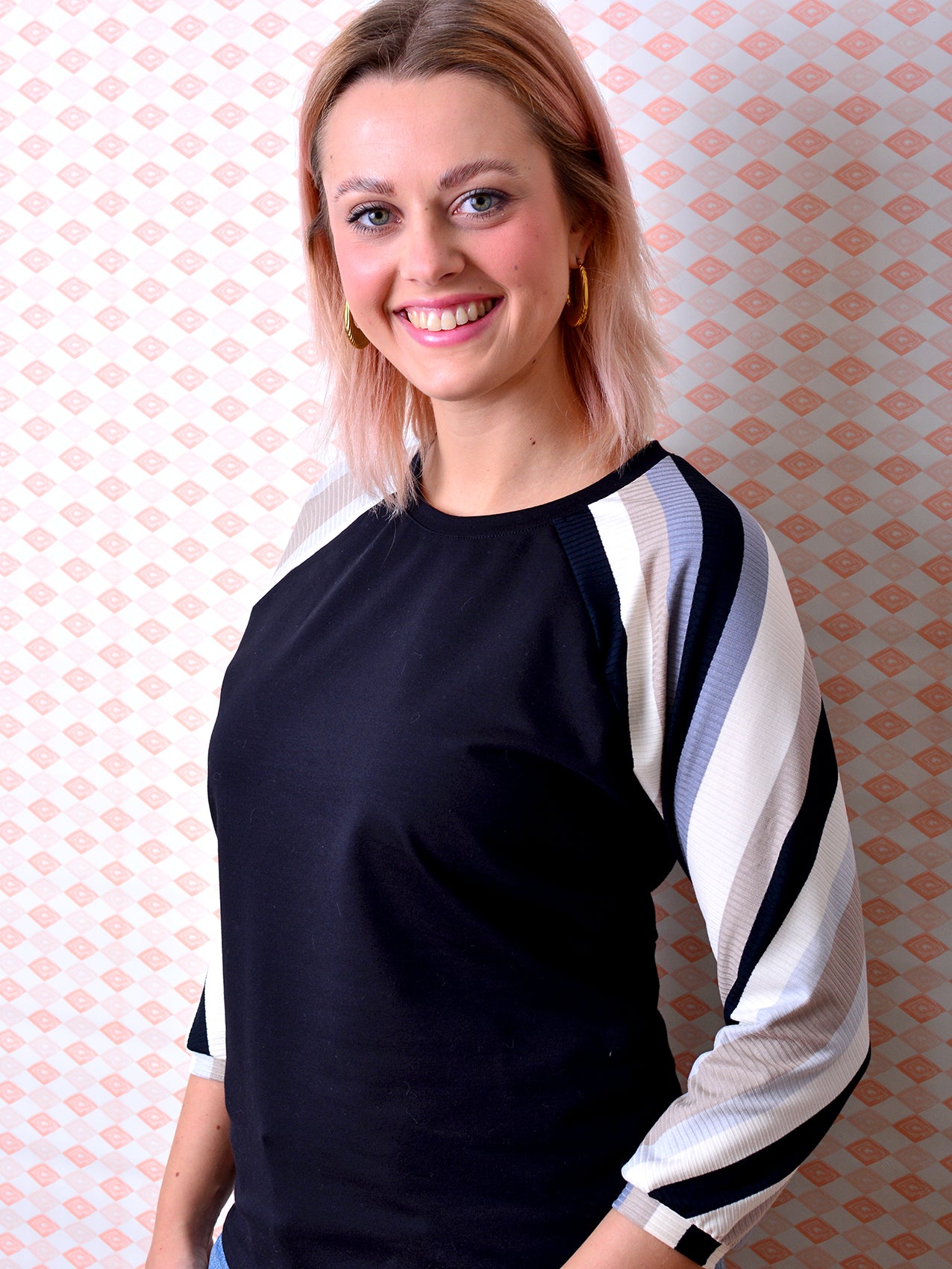 Sweatshirt ANNETTE schwarz Streifen von STADTKIND