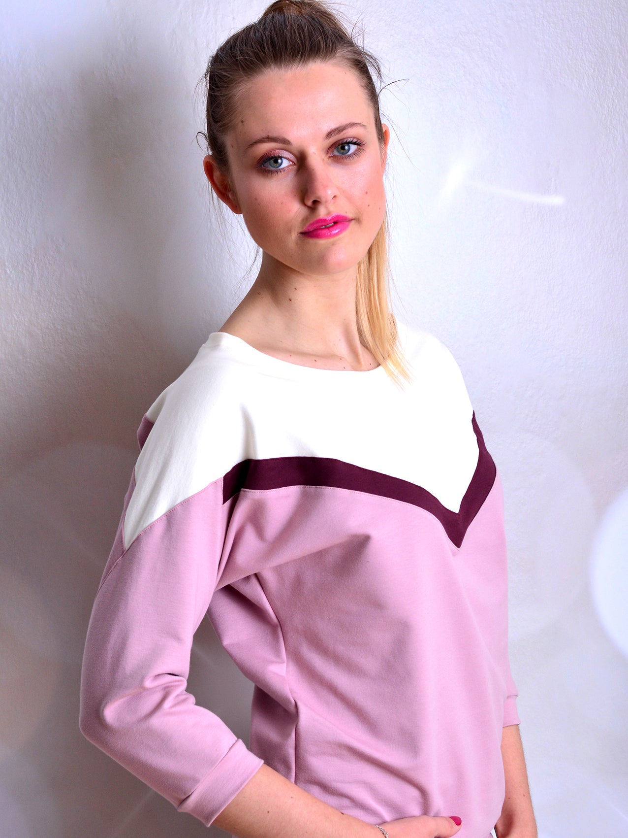 Sweatshirt YVONNE cremeweiss Pullover rosa von STADTKIND POTSDAM