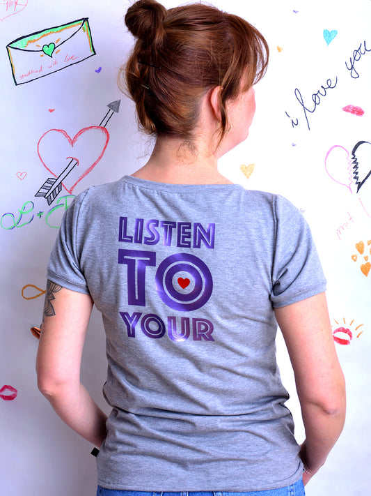 Jersey Shirt LISTEN TO YOUR HEART grau von STADTKIND POTSDAM