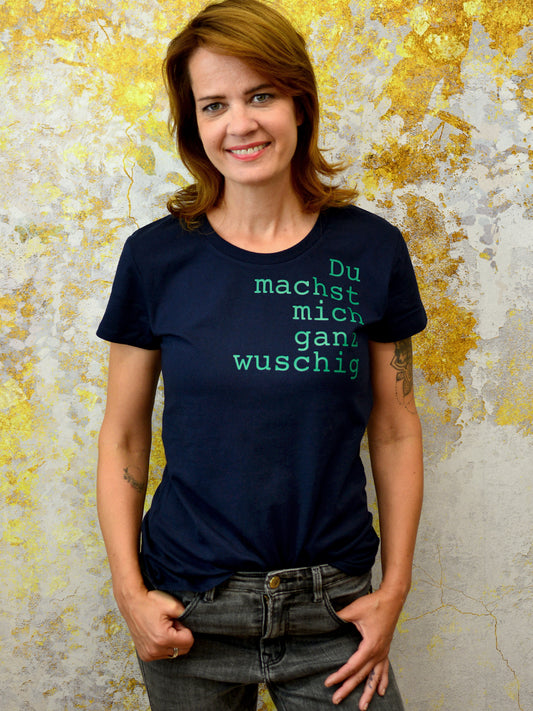 Jersey Shirt DU MACHST MICH GANZ WUSCHIG dunkelblau