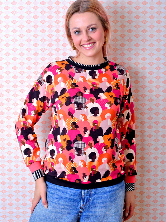 Sweatshirt LINDA pink schwarz orange von STADTKIND