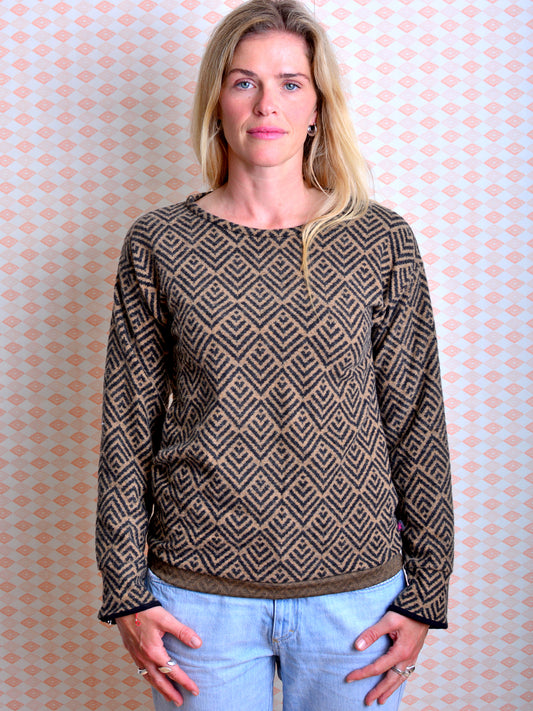 *** Sweatshirt LINDA S (36) & M (38) braun schwarz