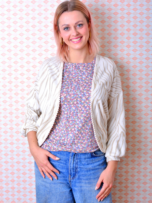 Cardigan NINA weiß beige Jacke Strickjacke von STADTKIND