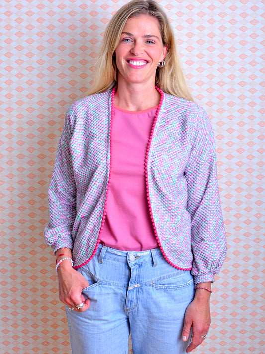 *** Cardigan NINA S (36) & M (38) rosa grün Jacke Strickjacke
