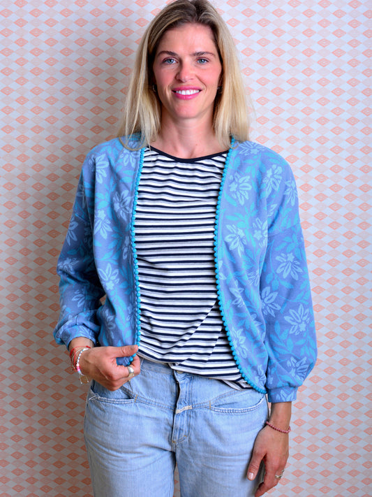 *** Cardigan NINA M (38) & L (40) blau Jacke Strickjacke