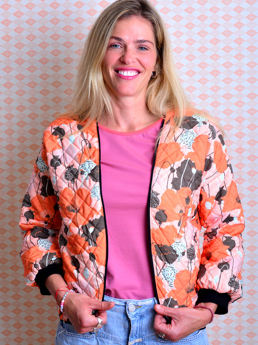 Steppjacke Blouson KERSTIN orange rosa schwarz Jacke von STADTKIND