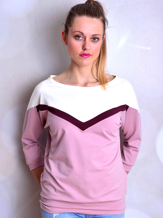 Sweatshirt YVONNE cremeweiss Pullover rosa von STADTKIND POTSDAM